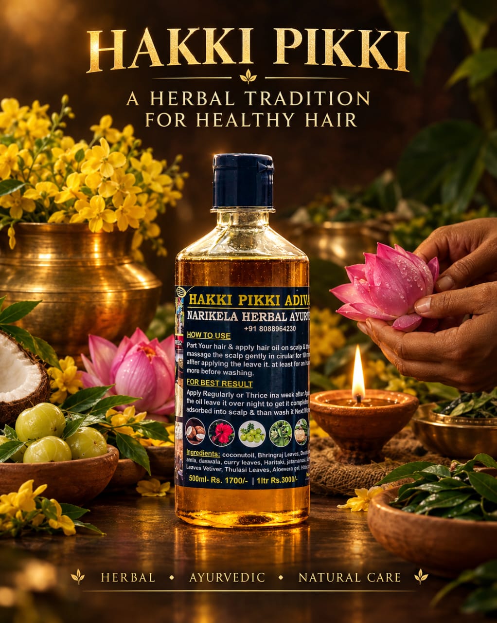 Original Hakki pikki product + shampoo