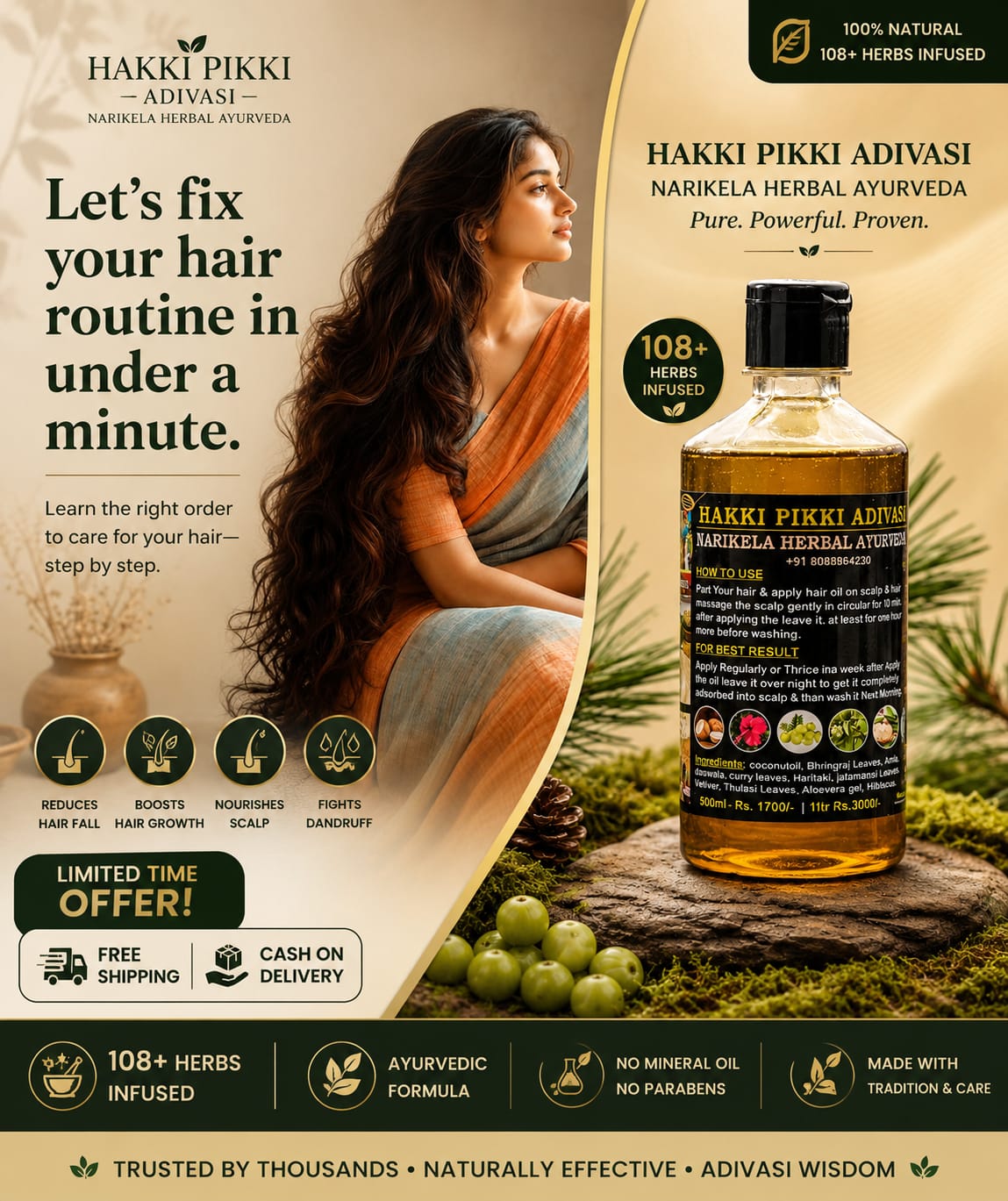 Original Hakki pikki product + shampoo