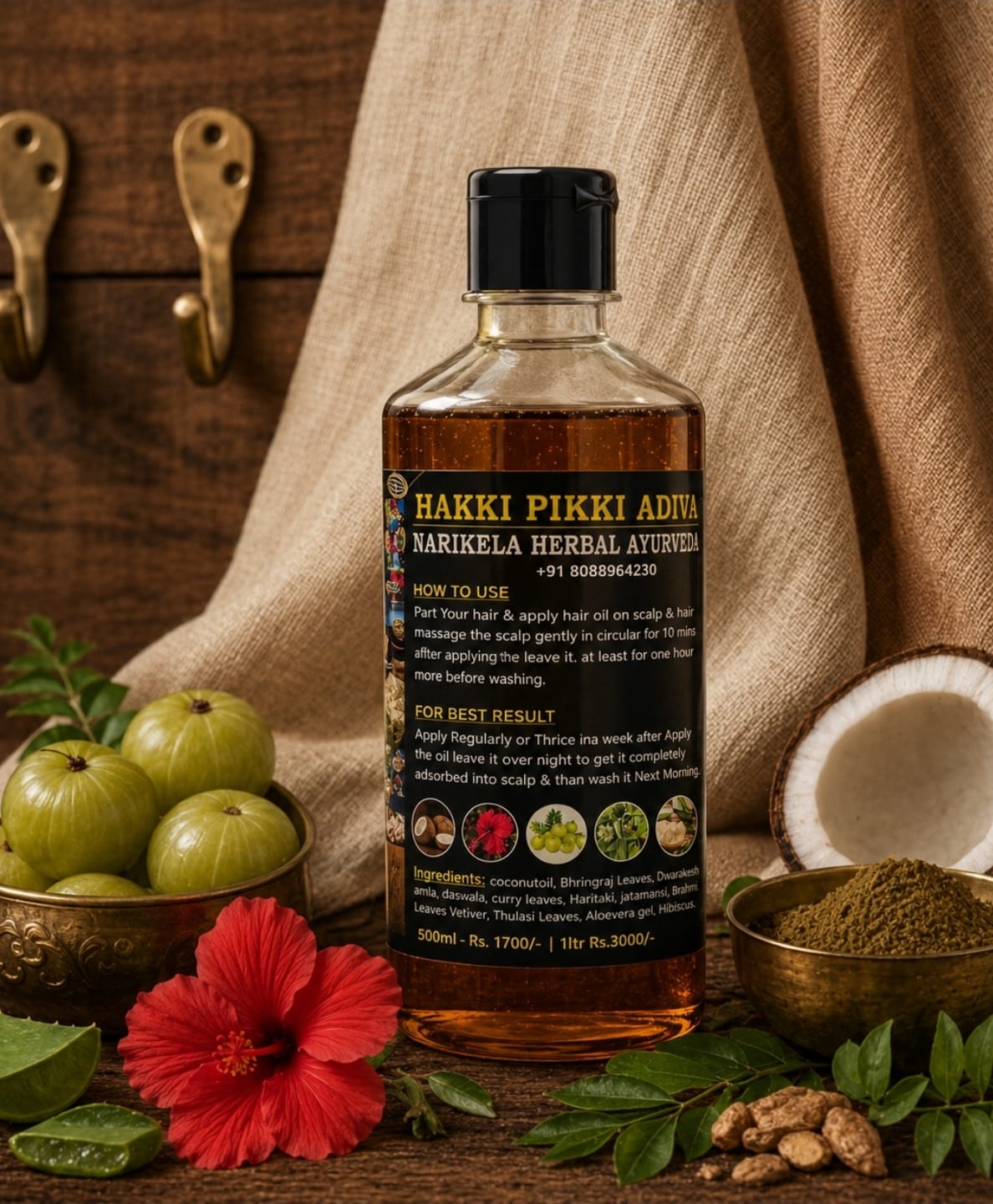 Original Hakki pikki product + shampoo